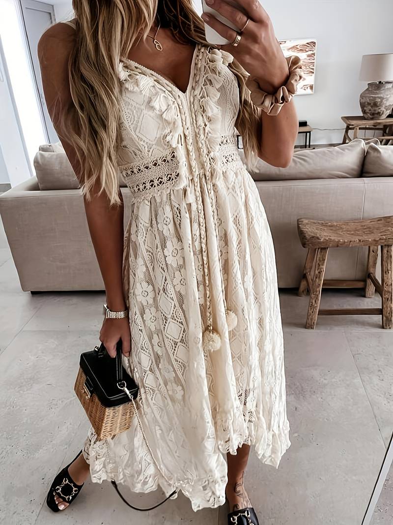 Robe Maxi Bohème à Bretelles Fines pour Femme 1
