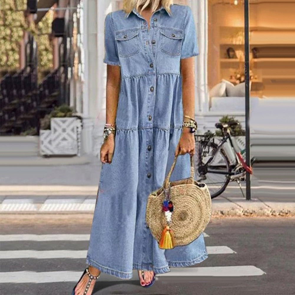 Robe Maxi Femme Style Décontracté en Tissu Doux 2
