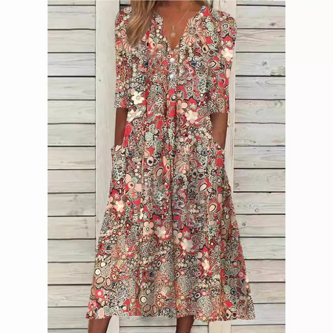 Robe Maxi Fleurie pour Femmes en Tissu Léger 1