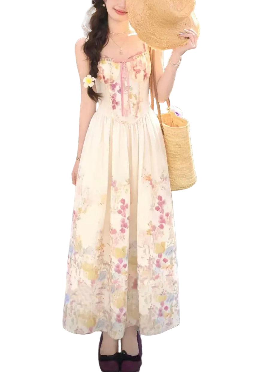 Robe Maxi à Imprimé Abricot pour Femmes 0