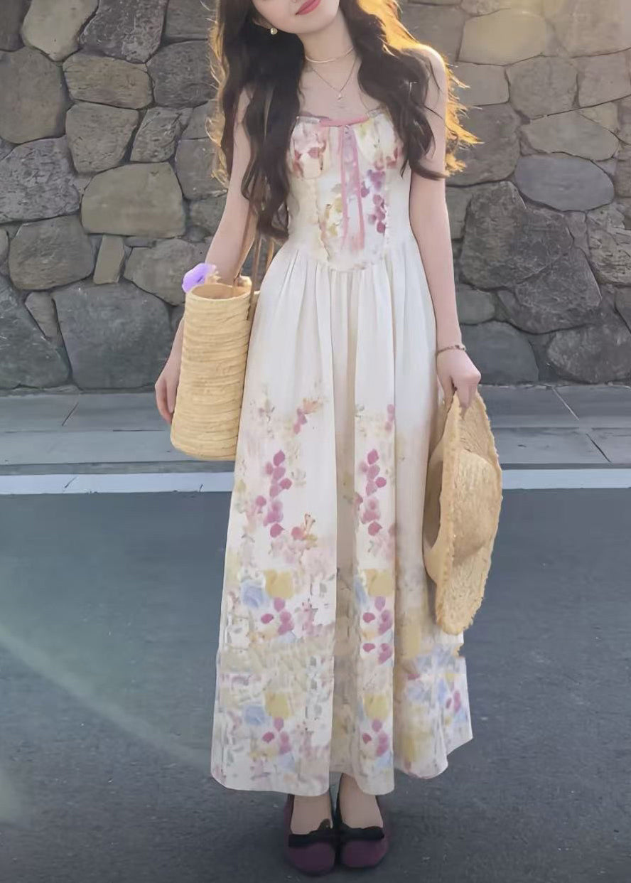 Robe Maxi à Imprimé Abricot pour Femmes 1