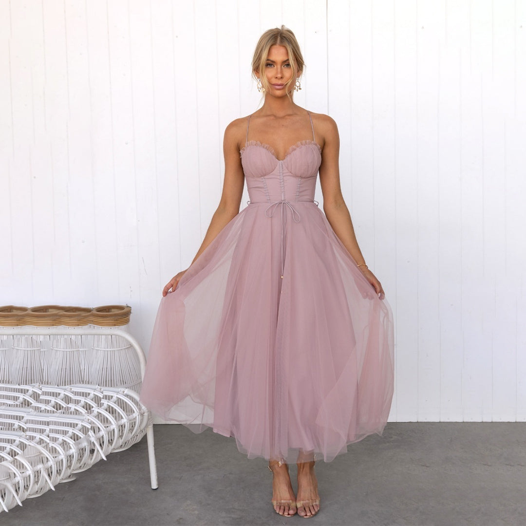Robe Midi Femme Chic Tissu de Qualité pour Événements Festifs 2