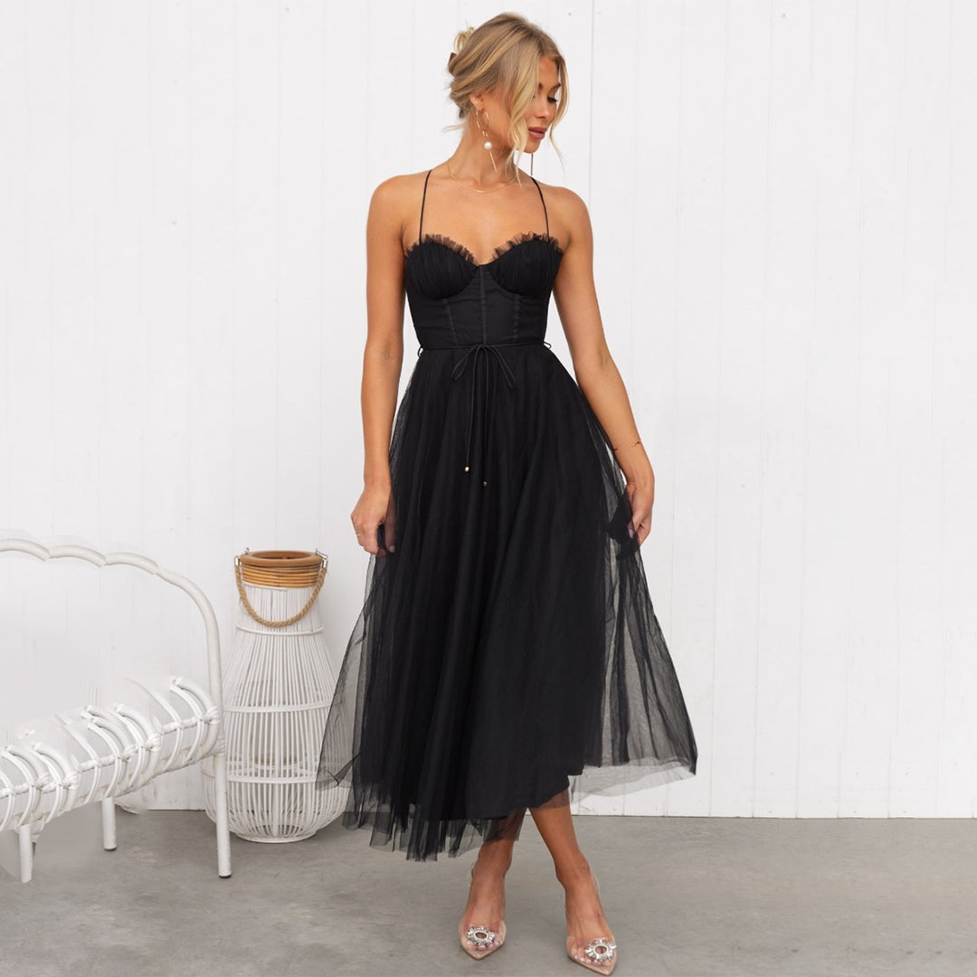 Robe Midi Femme Chic Tissu de Qualité pour Événements Festifs 3