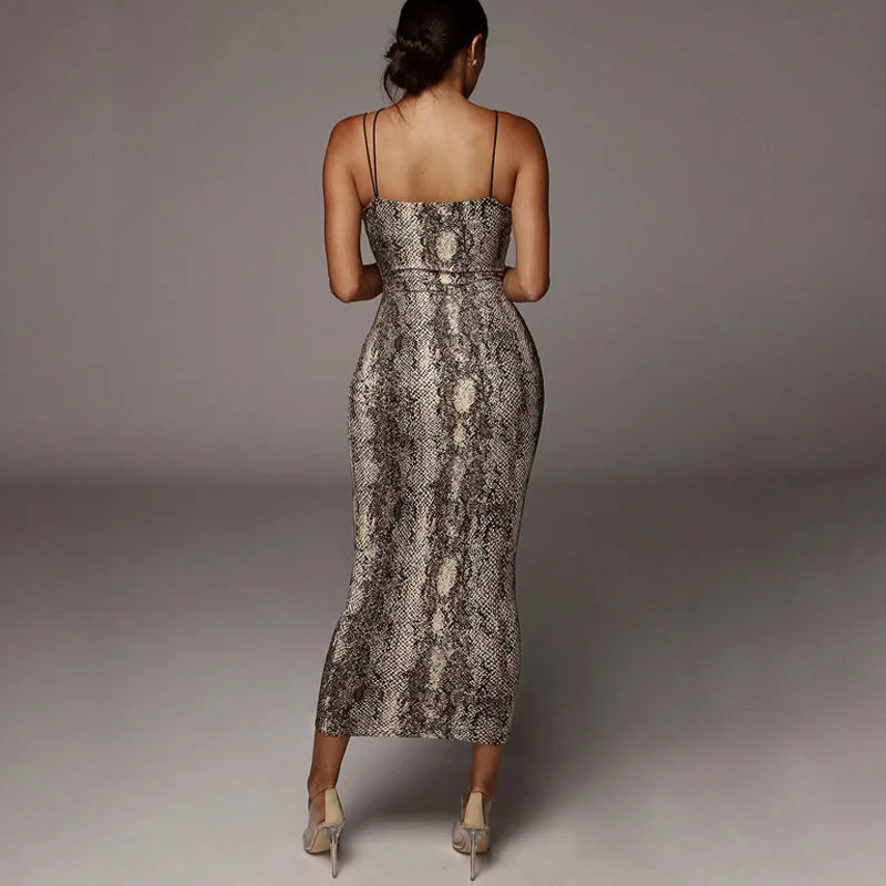 Robe Midi Imprimée Léopard Sans Manches 4