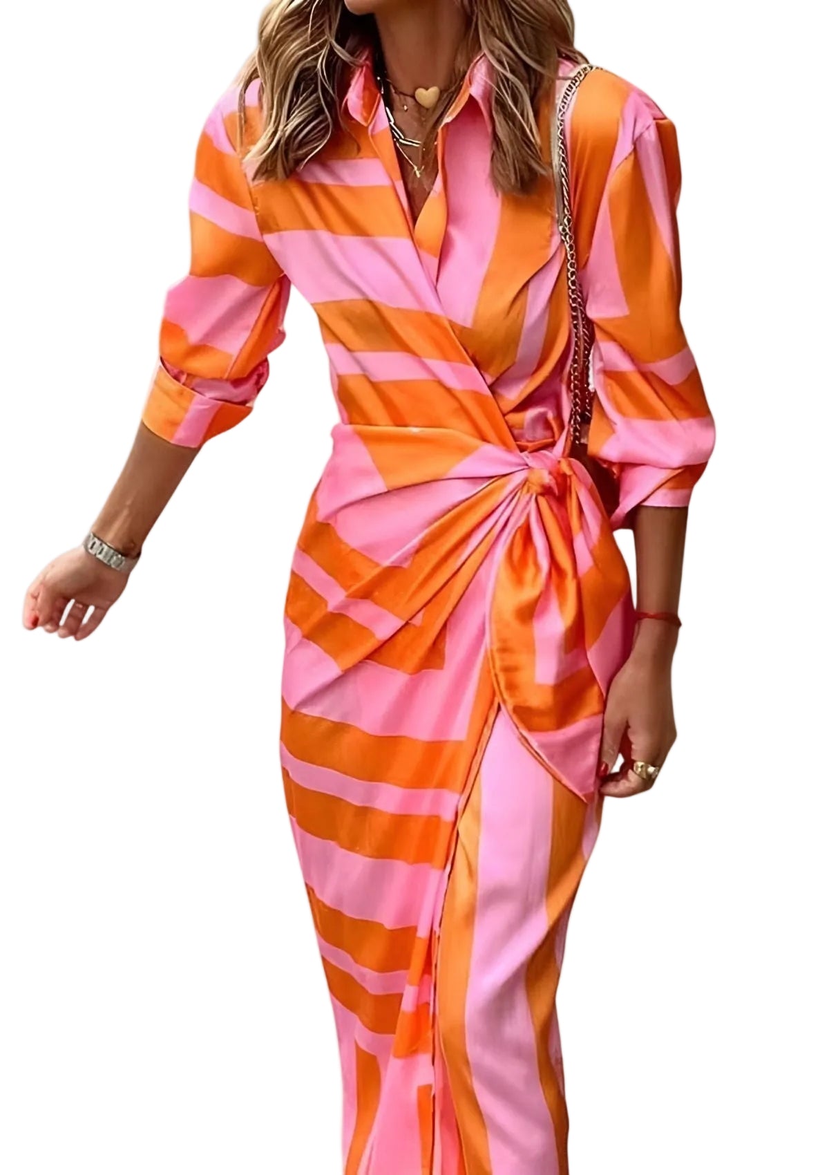 Robe Portefeuille Femme Imprimé Chic 0