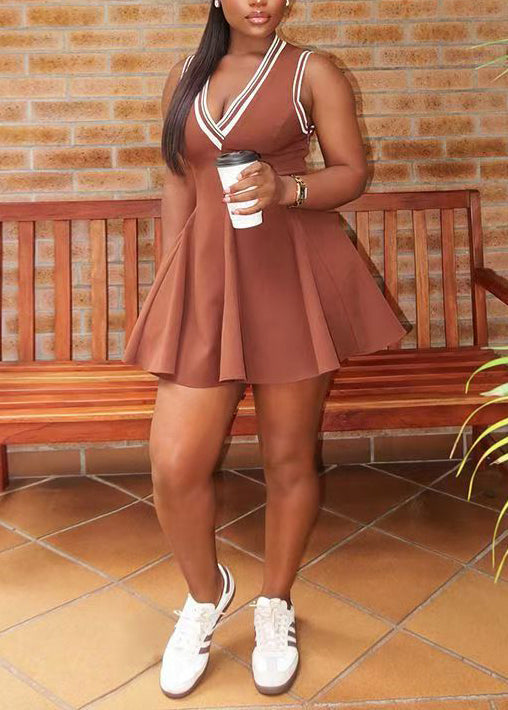 Robe Trapèze Femme Col en V 1