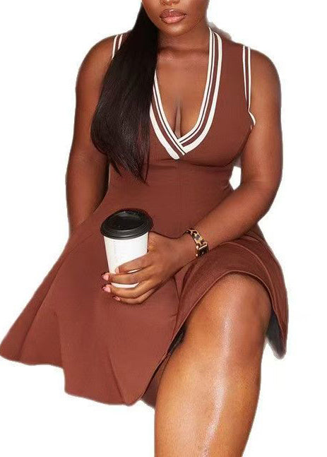 Robe Trapèze Femme Col en V 3