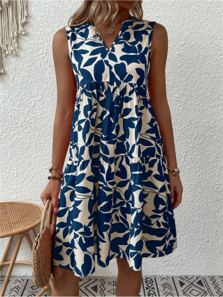 Robe d'Été Femme A-Ligne à Motif Floral 1
