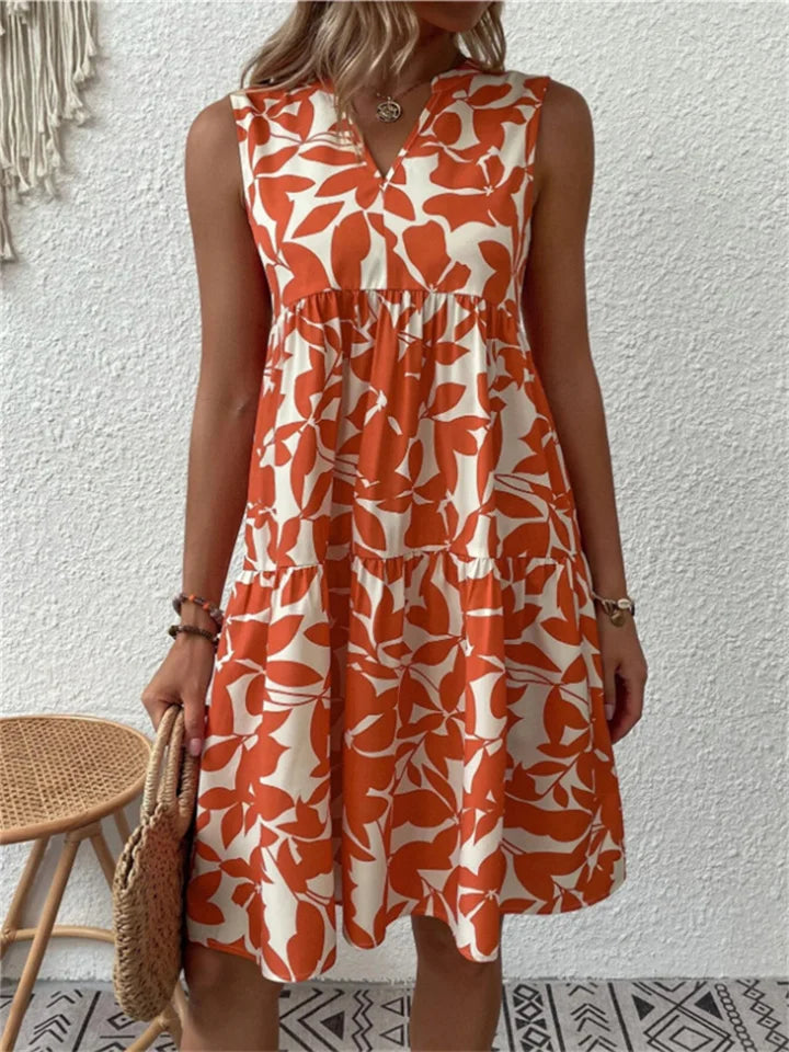 Robe d'Été Femme A-Ligne à Motif Floral 2