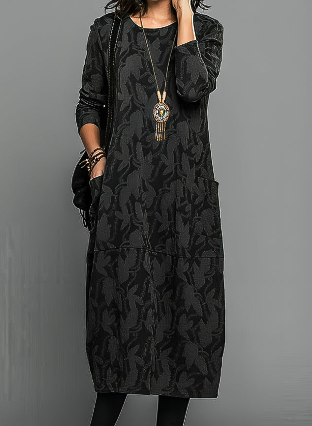 Robe d'Hiver Femme avec Poches Imprimée Élégante 3