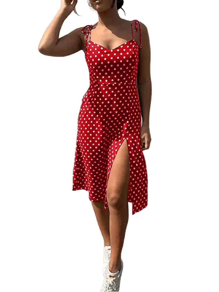 Robe d'été Femme À Pois Plissée 8