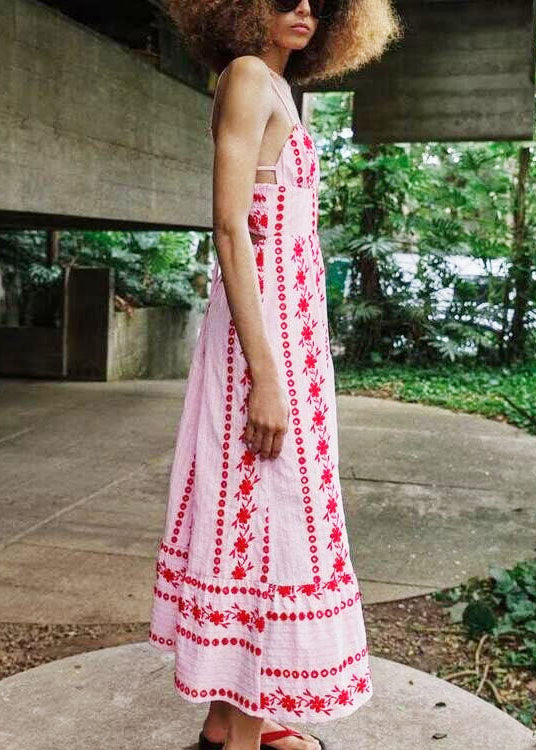 Robe d'été femme bustier brodé style bohème à bretelles fines 2