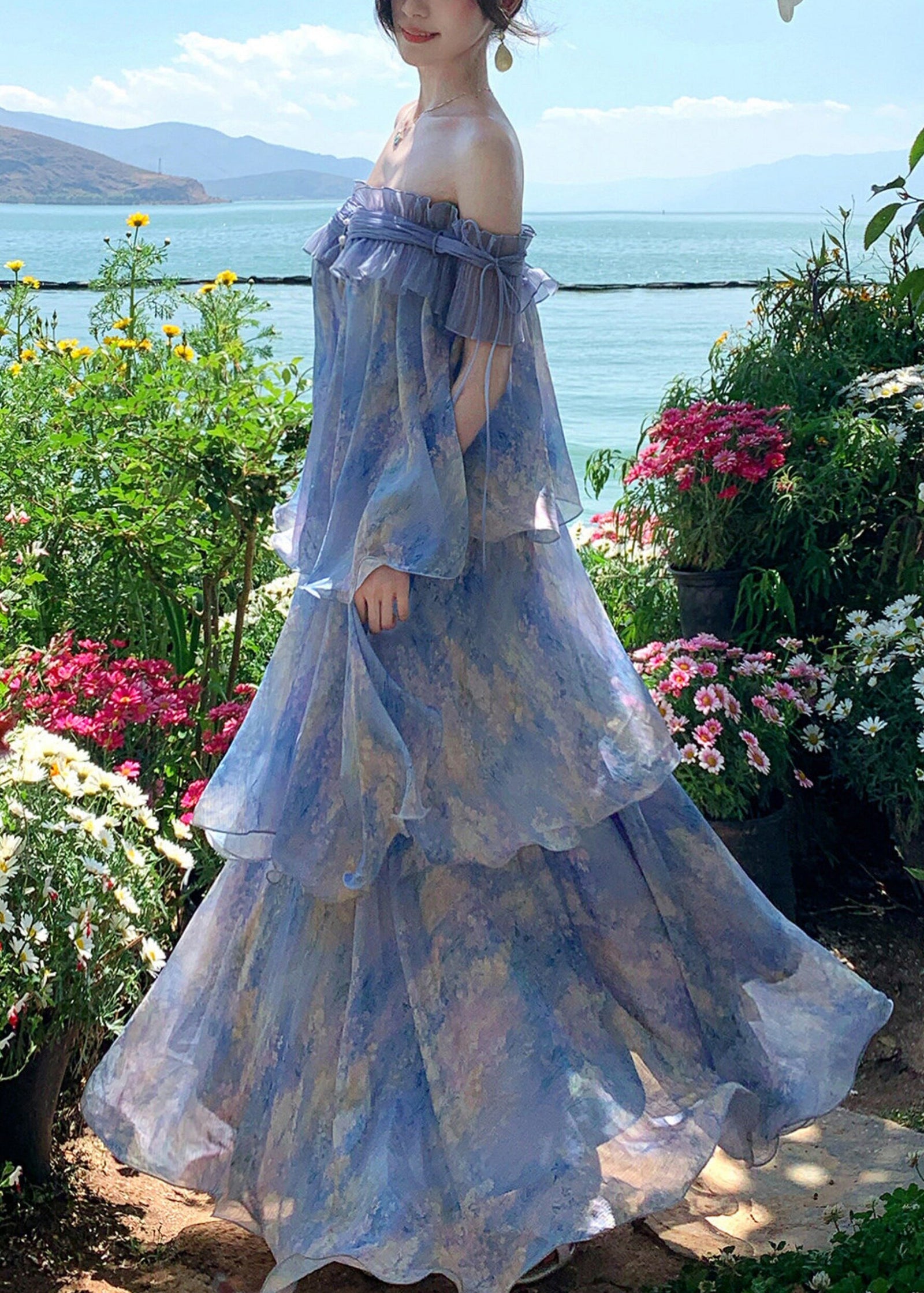 Robe de Plage Longue Imprimée 3