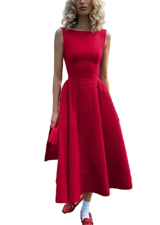 Robe de Soirée Dos Nu Sans Manches Chic pour Femme 0