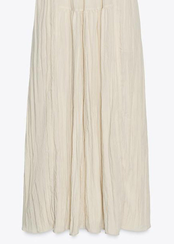 Robe longue pour femmes à lacets style froissé été 4