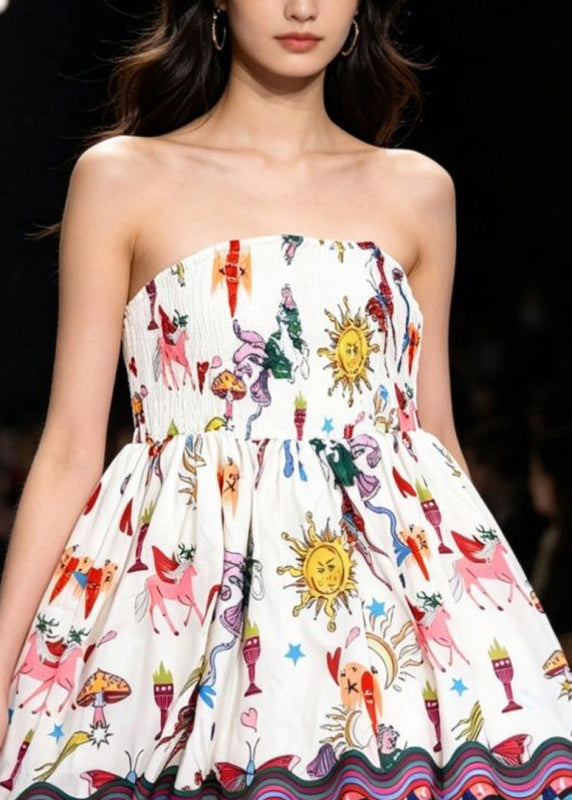 Robe mi-longue à épaules dénudées pour femme style froissé 2