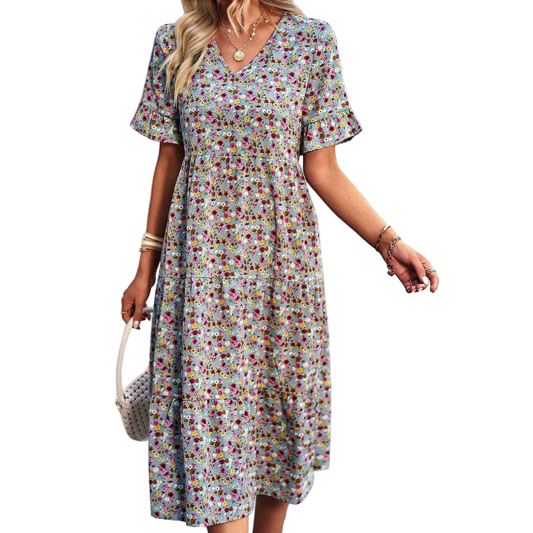 Variant image for Robe d'Été Femme Florale Aérée 100% Coton Chic-1