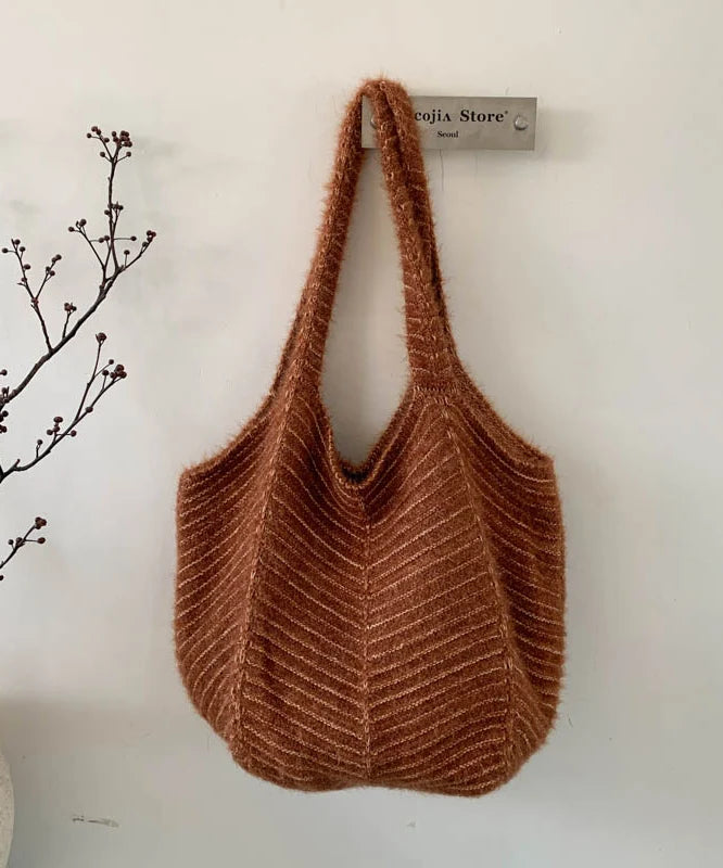 Sac Bandoulière Femme Grande Capacité Style Tricoté 0