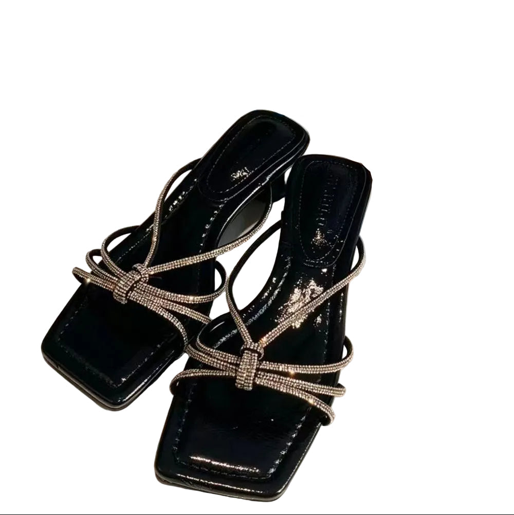 Sandales Femme Chic à Glissière avec Talon Épais 0