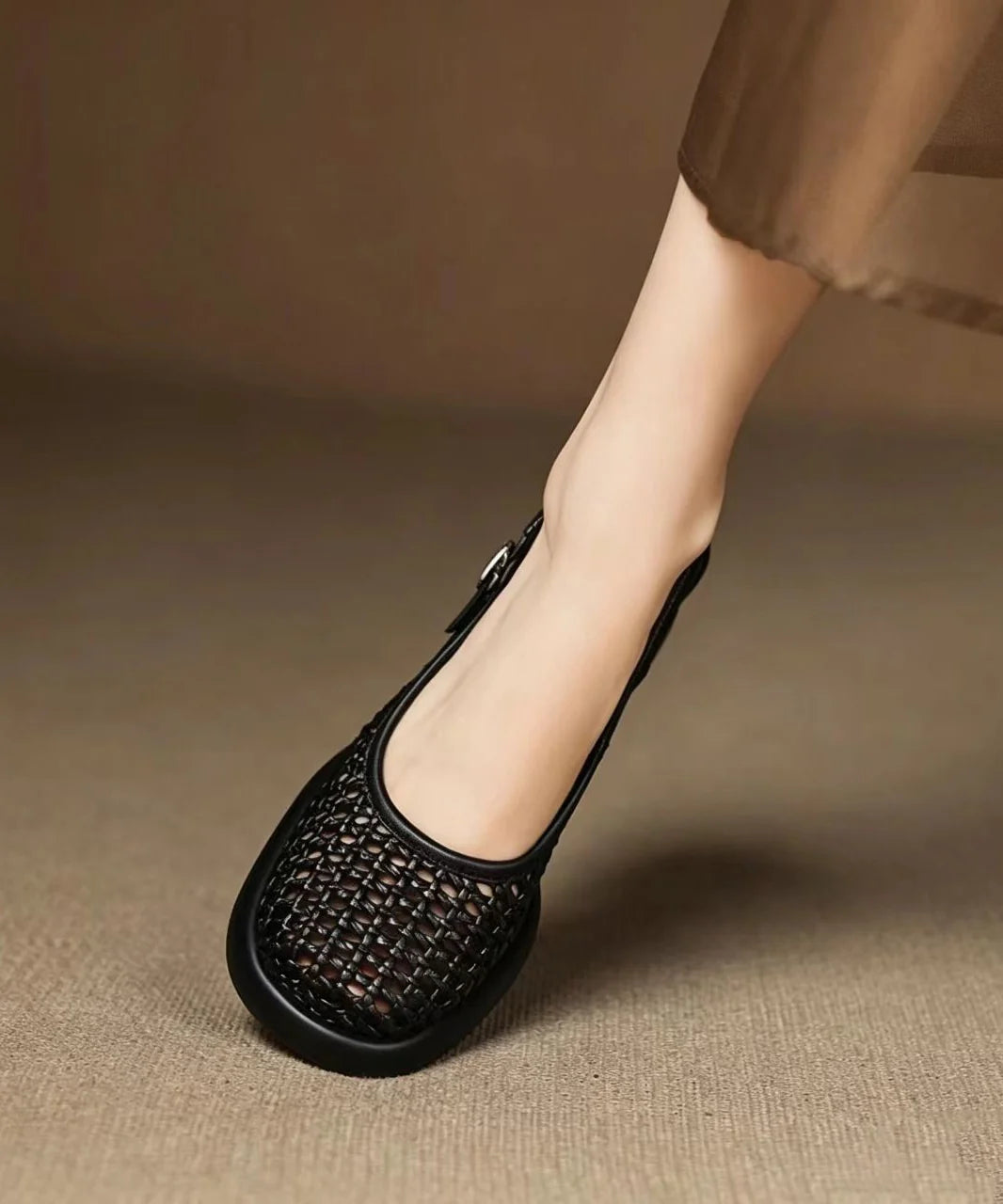 Sandales Femme Talons Épais Tressées avec Boucle 2