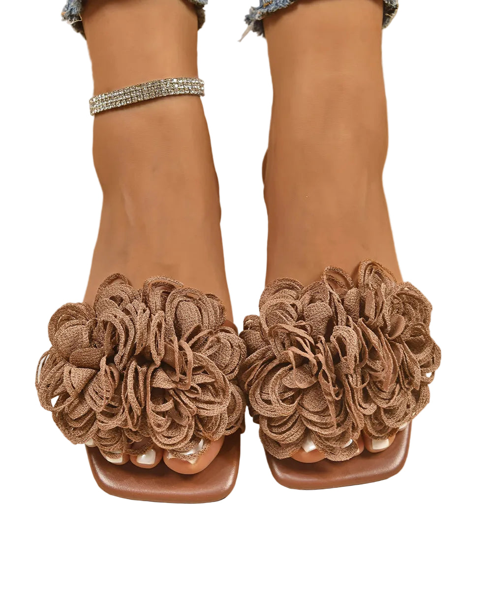 Sandales Femme à Bout Ouvert Floral 1