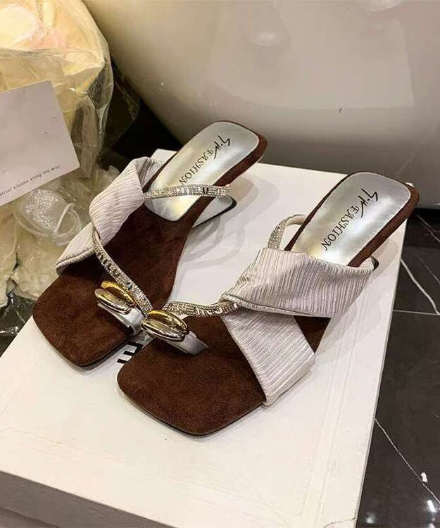 Sandales Femme à Bout Ouvert avec Détails en Zircon 2