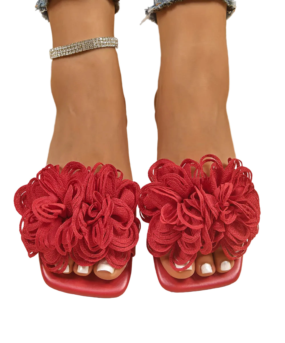 Sandales Femmes Peep Toe à Glissière Florale 1