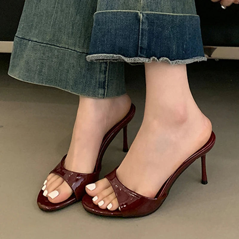 Sandales à Talons Hauts Femmes en Cuir Verni 5