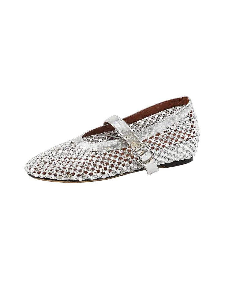 Sandales compensées ajourées pour femme avec détails en zircon 4