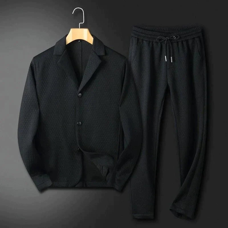 Variant image for Ensemble Homme Élégant en Deux Pièces Polyvalent Lin et Polyester-7