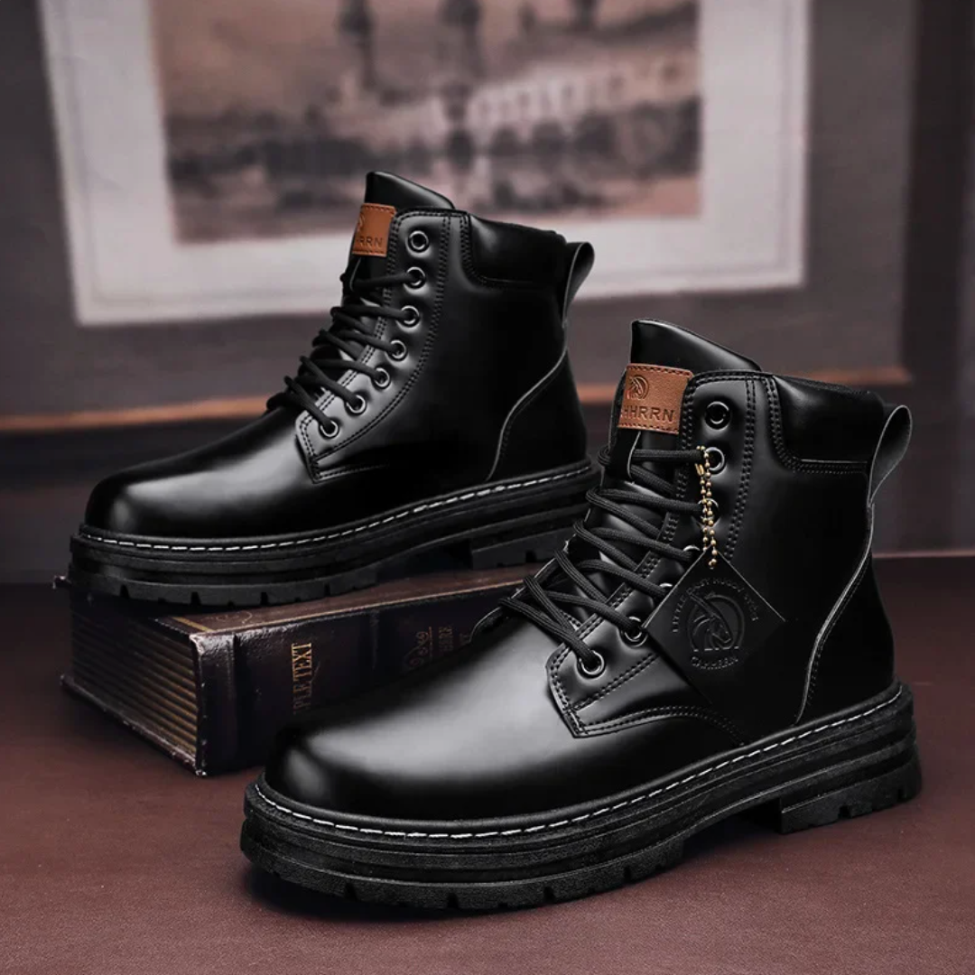 Variant image for Bottes pour hommes en cuir PU avec design patchwork-15