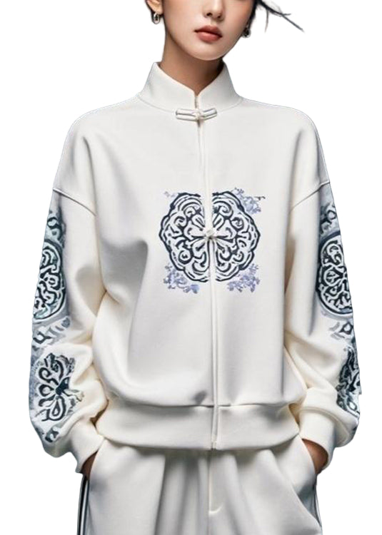 Sweat-shirt Femme Col Montant Imprimé 0