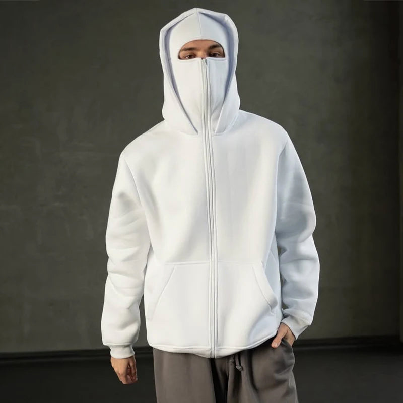 Sweat à Capuche Zippé avec Masque Intégré 0
