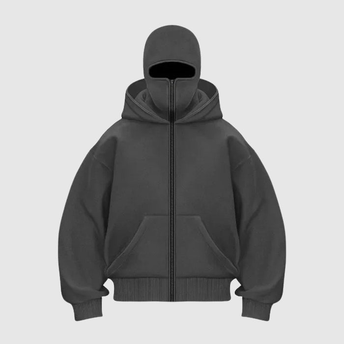Sweat à Capuche Zippé avec Masque Intégré 5