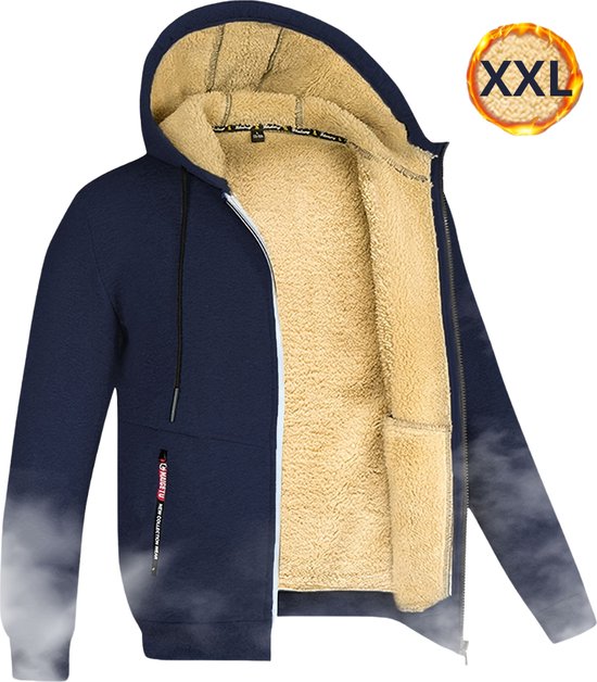Sweat à capuche zippé en laine d'agneau pour homme, idéal pour l'hiver 7