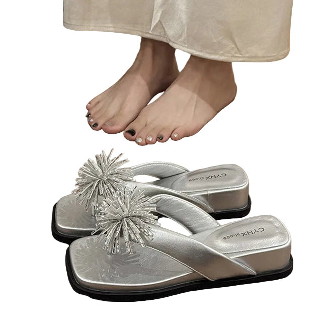 Tongs d'été à talon compensé 0