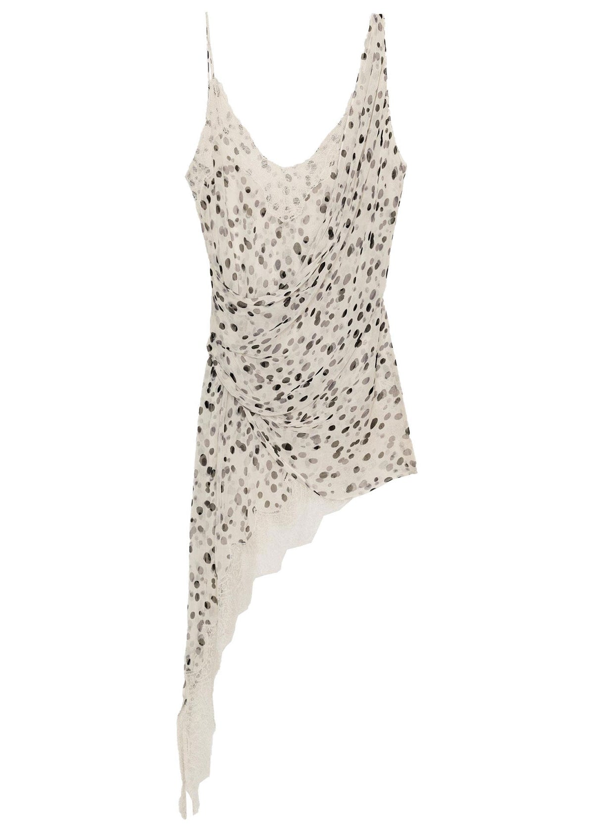 Top Femme Asymétrique à Bretelles Spaghetti à Pois 3