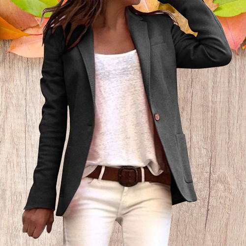Veste Femme Ajustée Chic à Col à Revers 0