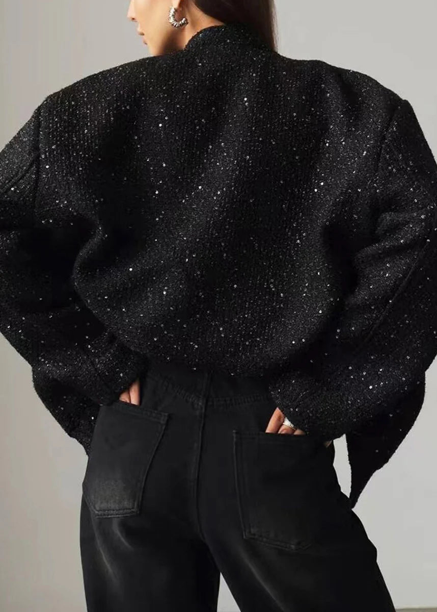 Veste Femme Oversize Décontractée Col Montant Automne 4