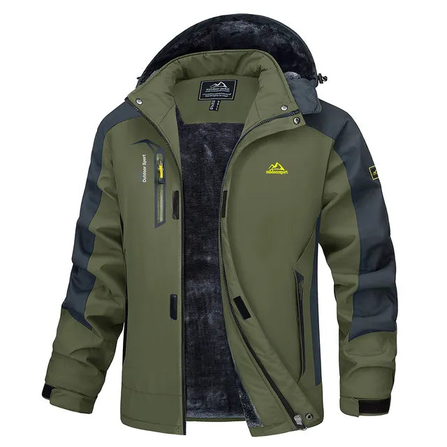 Veste Hiver Homme Imperméable avec Capuche et Poches Zippées 3