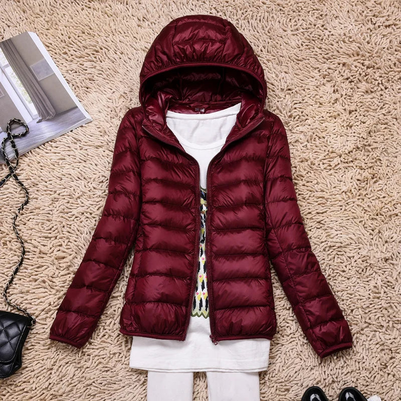 Veste d'hiver légère pour femmes avec capuche 15