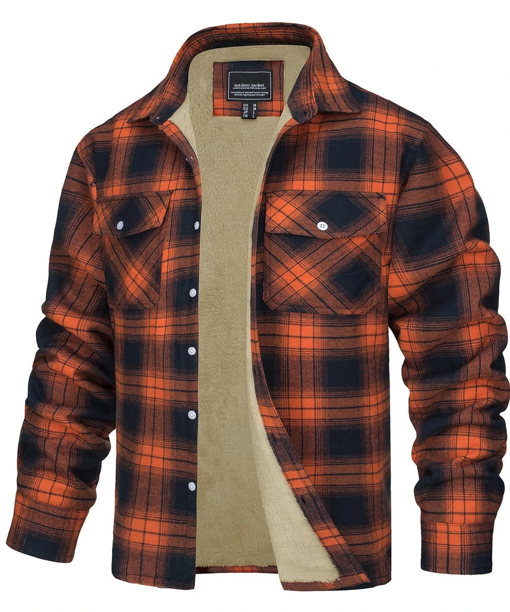 Veste en flanelle à carreaux pour homme, style coton 4