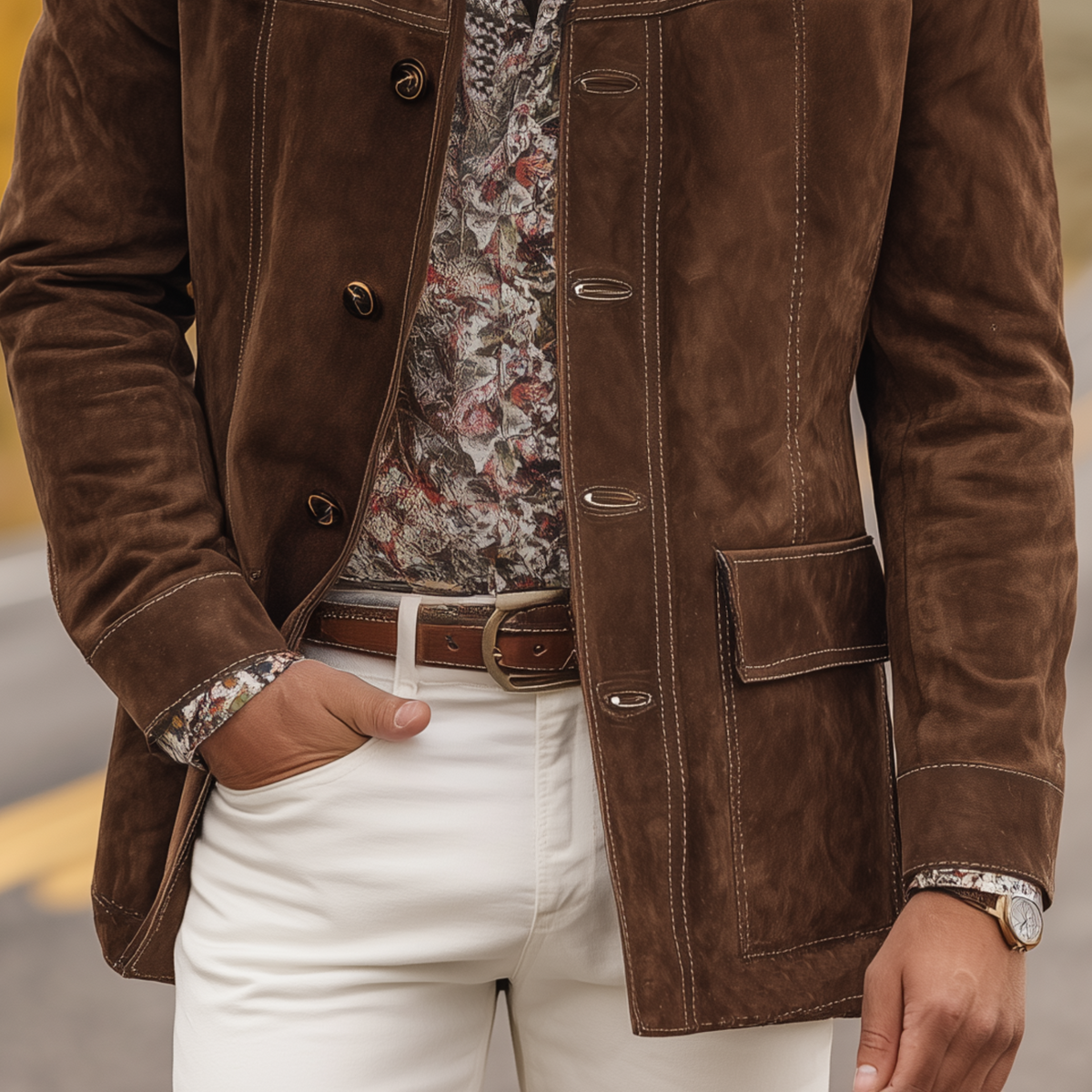 Veste pour homme à revers et design robuste 4