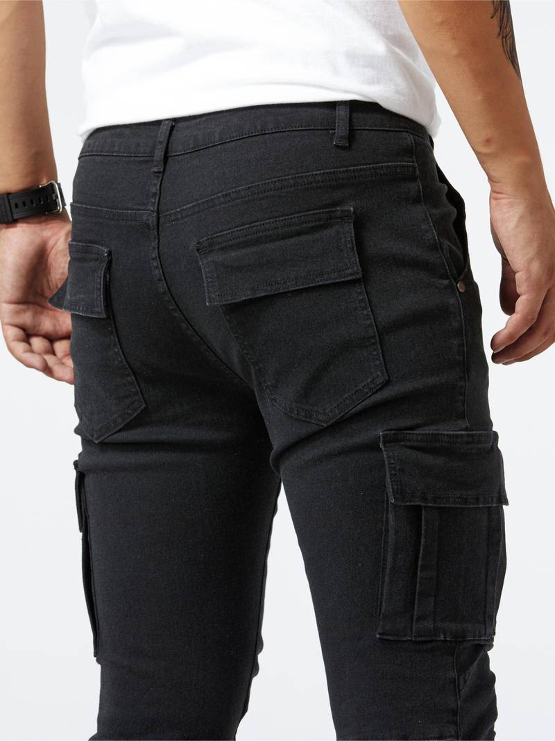Pantalon Cargo Homme Slim En Coton Chic Et Pratique-5