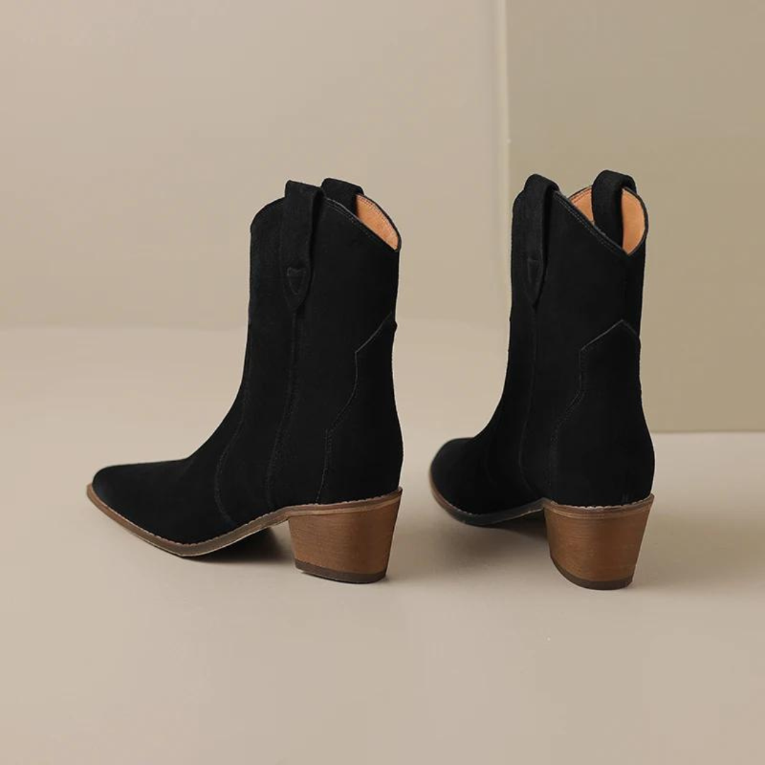 Bottines à talon compensé et à bout pointu