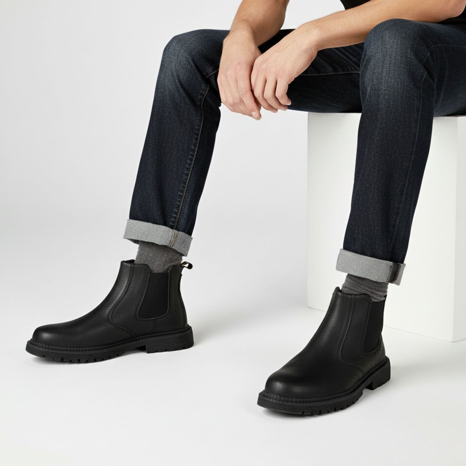 Chaussures de travail en cuir de sécurité imperméables pour hommes
