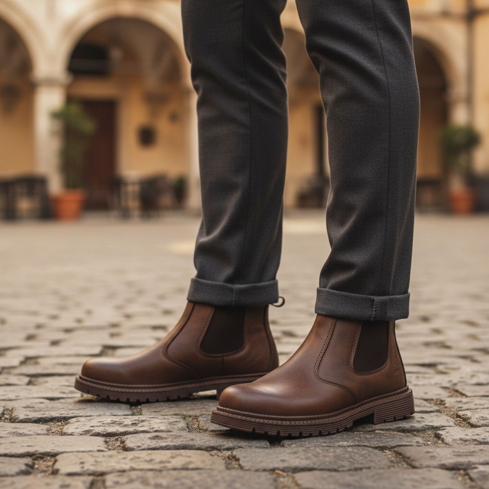 Chaussures de travail en cuir de sécurité imperméables pour hommes