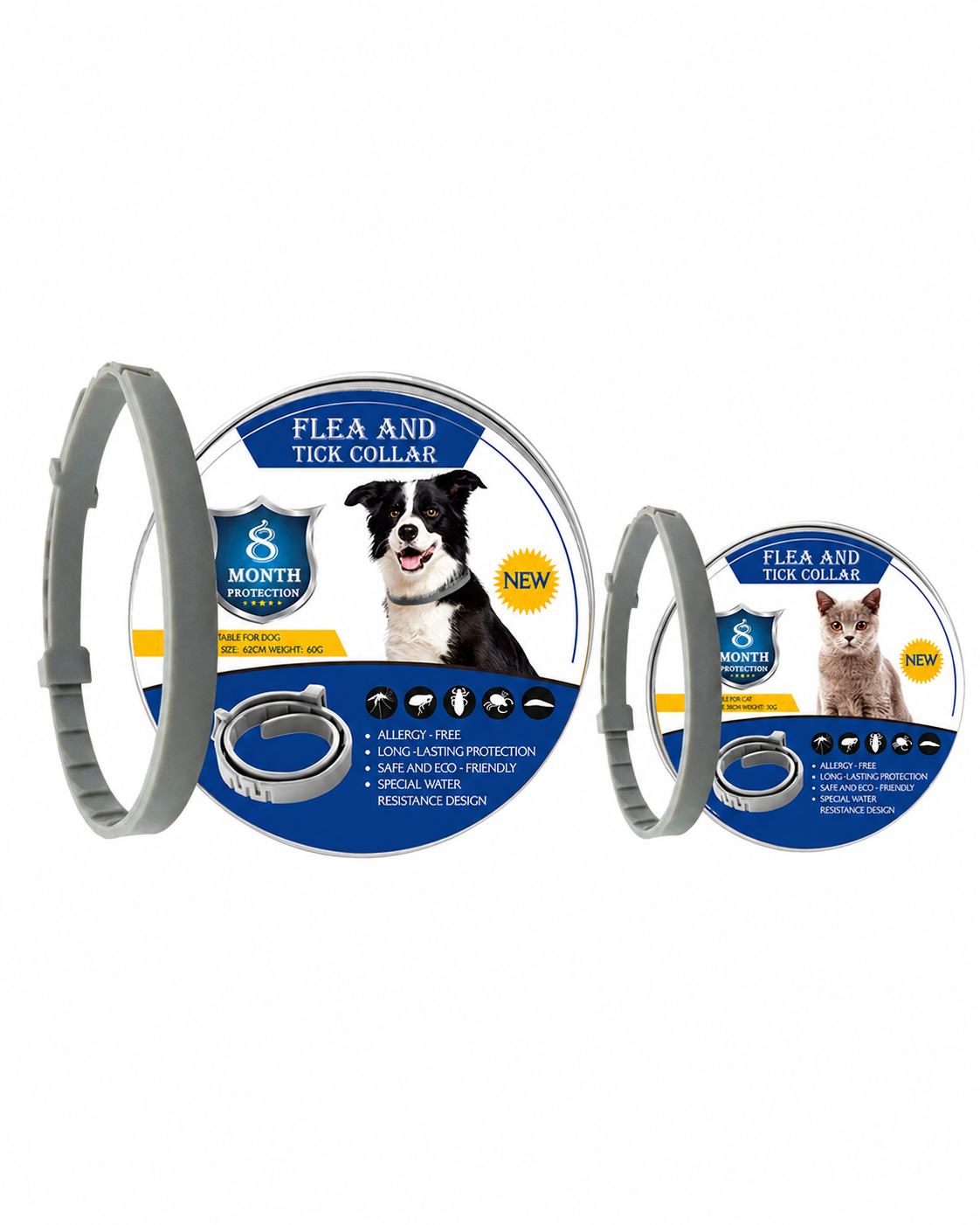 Collier anti-puces et anti-tiques pour chiens et chats