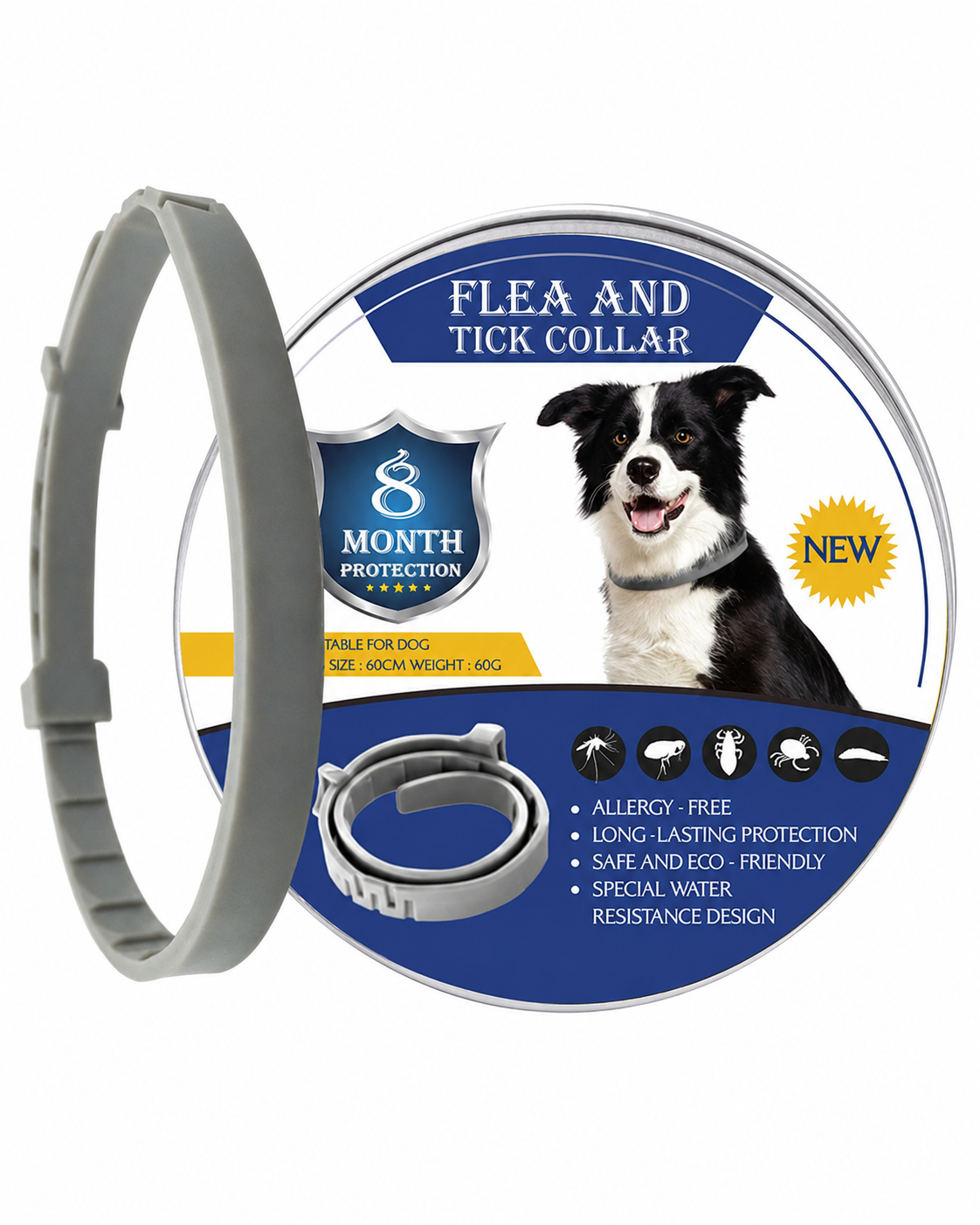 Collier anti-puces et anti-tiques pour chiens et chats