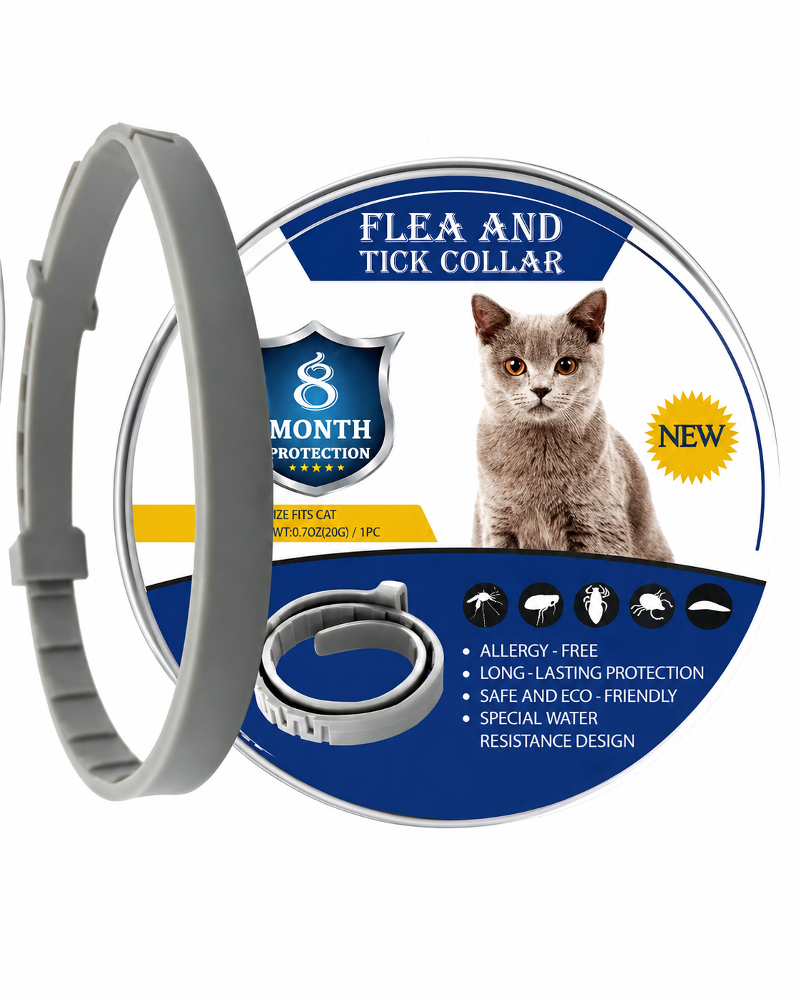 Collier anti-puces et anti-tiques pour chiens et chats